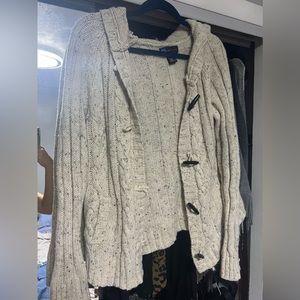 Tan knit cardigan sweater